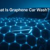 Blue-toned digital illustration of a shiny car surface with a graphene molecular lattice overlay representing graphene nanotechnology protection.