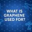 Blue-toned scientific illustration showing a graphene lattice background with icons for energy, electronics, medicine, construction, and aerospace industries.